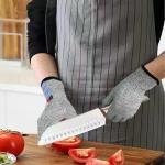 Cutting Gloves, 2 Pairs of Cut Resistant Gloves Food Gre, Cut Resistant Gloves for Kitchen, Oyster Shucking, Fish Fillet Processing, Carving Wood and Gardening(Medium-Grey)