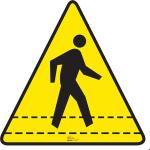 Mighty Line Pedestrian Traffic Crossing Walkway Floor Sign for Safety, Caution, Warning, Heavy-Duty, Peel and Stick, hesive, Industrial Quality, 24"