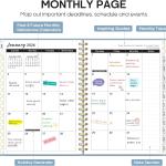 2026 Planner, Weekly and Monthly Calendar Planner, January 2026 - December 2026, Hardcover 2026 Calendar Book with Tabs For Women & Men, Inner Pocket, Spiral Bound, Perfect for Office Home School Supp