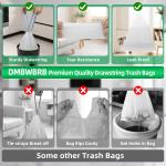 Drawstring 4 Gallon Trash Bag 51 Counts, Tear-Free & Leakproof Small Trash Bags, Unscented Small Garbage Bags, 15 Liter Mini Wastebasket can Liners for Bathroom Bedroom Office