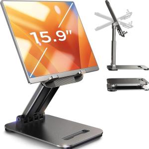 LISEN for iP Stand Tablet Holder for Desk, Cool Home Office Desk Accessories for Men Women Kids Tablet Gifts, Office Home Essentials Ggets Portable Monitor Stand for iP a16 Accessories Kindle