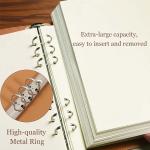 A5 PU Leather Binder Cover, 6 Ring Loose Leaf Notebook with 60 Sheets Blank Dowling Paper, Refillable Round Ring A5 Binder for School Supplies, Meeting Records, Budget Notebook Folder(Pink)