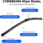 Silicone Windshield Wipers Replacement 26 and 20 Inch for Tesla Model Y Wiper Bles Accessories 2020-2024 (Set of 2) Top Lock