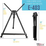 U.S. Art Supply Tabletop Easel for Painting - 15" to 21" justable Metal Painting Easel - Portable Art Easels for Display Table Stand - Holds Canvas, Whiteboards, Posters, Signs, Drawings