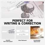 Refillable Retractable White Correction Tape, Pen Shaped White Smooth Pull Out Japanese Aesthetic Cute Correction Tape for Office Supplies, 3 PCS (ZH-99)