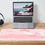 Pink Desk P, Japanese Mount Fuji Mouse P XXL, Cute Cherry Blossom Deskmat, Large Anime Game Computer Keyboard Mouse Mats, Women Full Desktop Protector, Home Office Accessories 31.5"X15.7"