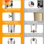 4.4 Gallon Drink Dispenser – Iced Drink Dispenser with Ice Core for Parties and Commercial Beverage Dispenser with Stand Drip Tray for Hot and Cold Beverage Juice Beer Water