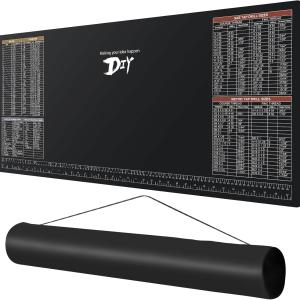 39.5”X18” DIY Worktable Mat Large Work Bench Mat Workshop Mat Workbench Cover with SAE/Metric Ruler Standard Metric Conversion Charts Tap Drill Sizes Fit for DIYers Carpenter Repairman