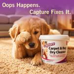 Capture Carpet & Rug Dry Cleaner w/Resealable lid - Home, Car, Dogs & Cats Pet Carpet Cleaner Solution - Strength Odor Eliminator, Stains Spot Remover, Non Liquid & No Harsh Chemical (4 Pound)