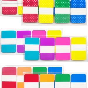 KICNIC Sticky Index Tabs 480 Pieces, 1 Inch Divider Tabs Stick On, Page Marker Bookmark, Write Tab Flags Self hesive, 6 Dispensers, 20 Pcs/Color