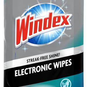 Windex Electronic Cleaning Wipes, Pre-Moistened Screen Wipes for TVs, Phones, and Other Electronics, Resealable for a Freshness Lock, 25 Count