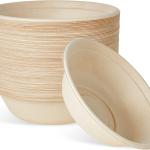 ECOLipak 32 OZ Large Compostable Disposable Paper Bowls, 70 Pack Biodegrable Bagasse Eco-Friendly Sugarcane Soup Bowls for Sal Wheat Flakes(Nature)