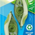 Paper Mate Liquid Paper DryLine Grip Correction Tape, Mess-Free, Recycled, 2 Count - Home, Office, Teacher Supplies, College Essentials