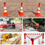 Retractable Traffic Cone Topper Tape - 32.8ft Barrier Warning Tape for Traffic & Pedestrian Safety, Ideal for Blocking Areas & Enhancing Safety Protocols