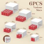 6 PCS Buffet Risers, Large Food Risers for Buffet Table, Display Stand Shelf for Party, Catering, Jewelry & Collectibles, White Acrylic Nesting Boxes for Food Display (10" 9" 8" 7" 6" 5")