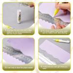 Henoyso 7 Pcs Metal Paper Tearing Ruler Deckle Edge Craft Stainless Steel Paper Cut Tool 12 Inch Irregular Edges Ruler Measurements Tool with 2 Watercolor Pen for Craft School Scrapbook