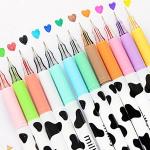 Diamond Cute Gel Pen Milky Cow Pens,12PCS 0.35mm Extra-Fine Ballpoint Pen Perfect for Office School Supplies Gifts for Boys Girls(Milk 12 Pcs)