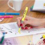 BIC Highlighter Grip, Ribbed Rubber Grip for Extra Comfort, Water-Based Ink, Assorted Colours, Pack of 5