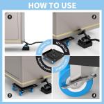 Heavy Duty Furniture Dolly 360° Rotating 5 Wheels, Alloy Steel 3000 lbs Lo Capacity Furniture Movers with Measuring Tape & Leveler