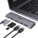 USB C apter for MacBook Pro/Air M1 M2 M3 2021 2020 2019 13" 15" 16", 6 in 1 USB-C Hub MacBook Pro Accessories with 3 USB 3.0 Ports,USB C to SD/TF Card Reer and 100W Thunderbolt 3 PD Port
