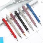 4Pcs Red Rhinestone Bling Metal Ballpoint Pens Stationery Press Pen Black Ink Gift Pens for Women Girls Coworkers Novelty Cool Signature Pen Writing and Correction Supplies Pens and Refills