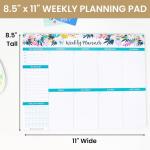 bloom daily planners Horizontal Weekly Tear-Off To Do List Planning P - Undated Notep Organizer & Healthy Habit Tracker - 8.5” x 11” - Floral