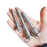 Full Stainless Steel Handle Double Ball Lock pin, with Lanyard Quick Release pin, Multimedia Audio Quick Bolt Home Appliance Accessories (Dia:15/32in (12mm)-2Pcs, Clamping Length:2-1/2in (64mm))