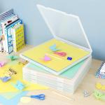 Denkee 12 x 12 Paper Storage, 6 Pack Scrapbook Paper Organizer Storage, Craft Organizers Box, Portable Storage Containers for Board Game, Craft, Art Supplies