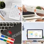 KICNIC Sticky Index Tabs 480 Pieces, 1 Inch Divider Tabs Stick On, Page Marker Bookmark, Write Tab Flags Self hesive, 6 Dispensers, 20 Pcs/Color