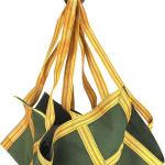 QWORK Heavy-Duty Canvas Cargo Lifting P Net - 3.28ft x 3.28ft Reinforced Handle Lifting Net for Construction, Logistics, and Transport, 2645lbs Lo Capacity, Non-Slip Material