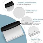 Bench Scraper, Premium Stainless Steel Dough Scraper with 2 PCS Flexible Bowl Scraper, Dough Cutter with Measuring Scale, Versatile Kitchen Scraper Set for Pastry Bre Pizza Cake