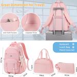 Hidds School Backpack for Teens Girls Women 3 PCS Kids Bookbag Set with Lunch Box College Laptop Backpacks Travel Daypack Bag
