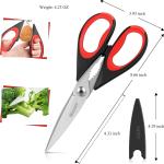 iBayam 3-Pack 8.5"Kitchen Scissors All Purpose Heavy Duty with Protective Sheath, Soft Grip Comfort Handle, Dishwasher Safe Kitchen Utensils Ggets Set, Stainless Cooking Meat Poultry Food Shears