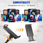 Selfdee Tablet Stand Holder for Bed, Gooseneck justable Flexible Long Arm Tablets Mount Clamp Cell Phone Holder,Lazy Tablets Phone Stand,Compatible with 4-10 Inches Device