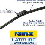 Rain-X 810197 Latitude 2-In-1 Water Repellent Wiper Bles, 26" and 20" Windshield Wipers (Pack Of 2), Automotive Replacement Windshield Wiper Bles With Patented Rain-X Water Repellency Formula