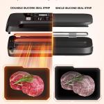 95kpa Vacuum Sealer Machine, Commercial Full Automatic Food Sealer, Food Vacuum Sealing Machine with Cutter, 10 Pre-cut Bags & Bag Rolls and Accessory Hose, Fully Starter Kits - Black Gold