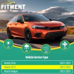 24" 19" Windshield Wiper Bles Replacement for Honda Civic 2022 2023 2024 2025 / Honda CRV CR-V Acura Integra 2023 2024 2025 Premium All Weather Front Wipers Set - OEM Quality (Pack of 2)