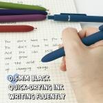 Gel Pens, 10 Pcs 0.5mm Black Ink Pens Fine Point Smooth Writing Pens with Silicone Grip, High-End Series Metal Clip Retractable Pens for Journaling Note Taking (10 Pcs Vintage)