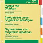 Office Essentials 11465 Plastic Insertable Dividers, 5-Tab, Letter