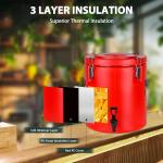 8 Gal Insulated Beverage Dispenser, Commercial Cold & Hot Drink Dispenser with 304 Stainless Steel Interior and Spout, Portable Water Jug for Camping, Party, Commercial Catering