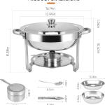 Chafing Dishes for Buffet, 2 Pack 6QT Stainless Steel Chafing Dish Buffet Set with Lids, Food Warmers for Parties Buffet, Buffet Servers and Warmers for Home, Christmas Gatherings, Catering Events
