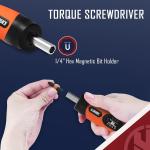 KNINE OUTDOORS Torque Screwdriver Wrench Driver Set 10-70 Inch Pounds lbs for Maintenance, 21 Hex Bits, Shaft Extension, For Tools, Bike Repairing and Mounting, Orange