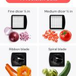 Fullstar The Original Pro Chopper - Vegetable Chopper and Spiralizer, Food Chopper with Container, Fruit Slicer, Kitchen Ggets & Gifts, Home Essentials (4 in 1, Black)