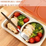 4 Pack Stainless Steel Snack Container with Spoon and Fork,Snack Containers with Silicone Lids,Compartment Reusable Leak-Proof Design for Outdoor Camping Portable Food Storage