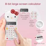Cute Calculators, 8 Digit with LCD Display for Teachers Student Basic Office, Kids Calculators for School, Mini Cartoon Calculator Handheld Calculator 5.9×2.6 inch White