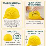 Dependable Industries inc. Essentials Quick Sal Maker Chopper Sal Cutter Bowl Swiftly Dice Fruits & Vegetables, BPA-Free Healthy Meals and Sals in Minutes Multi-functional (Yellow)