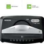 Aurora High Security Paper and Credit Card Shredder with 3.7-Gallon Wastebasket, 8-Sheet Cross-Cut with Basket