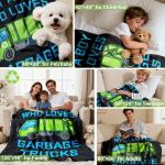 Boy Who Loves Garbage Truck Blanket for Boys Men Trash Truck Blanket Gifts Flannel Throws Cozy Lightweight Quilt Blankets for Bed Sofa Couch-50 x40 Small for Kids