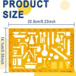 Military Template Ruler,Geometric Drawing Template,Plastic Drafting Stencils Measuring Tools for Office and School, Building Formwork, Drawings Drafting(1pcs,No.4358)