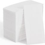 JOLLY CHEF 200 Pack Disposable Paper Napkins, Soft Bathroom Napkins for Guests, 2-Ply White Paper Hand Towels for Halloween, Wedding, Thanksgiving